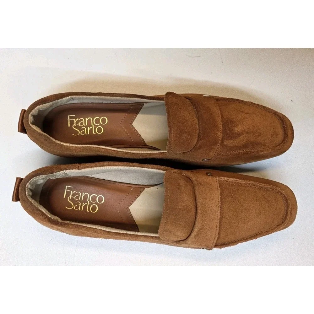 Womens Size 6.5 Franco Sarto Persia Suede Loafer Driving Shoes
